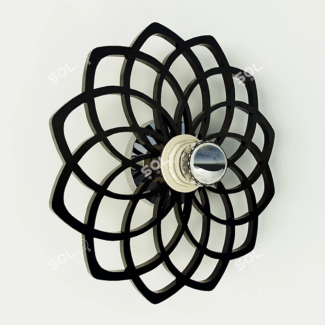 Floral Black Dual-purpose Light 3D model image 1