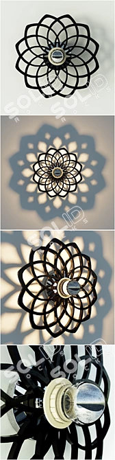 Floral Black Dual-purpose Light 3D model image 2