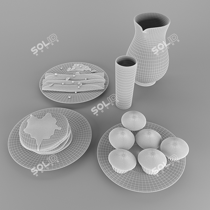 Delicious Pancakes and Cakes 3D model image 3