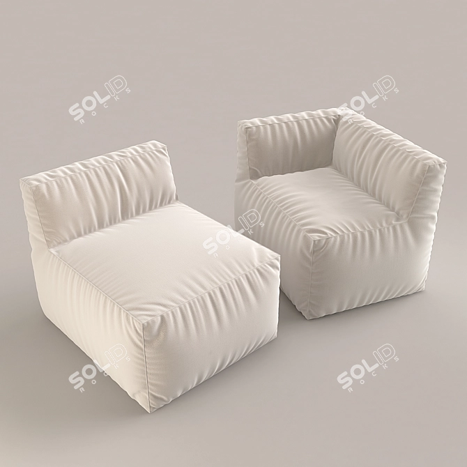 Sleek Comfort Frameless Armchair 3D model image 1