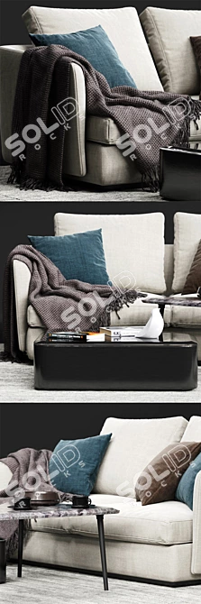 Molteni&C SLOANE Sofa 05: Sleek and Stylish Seating Solution 3D model image 2