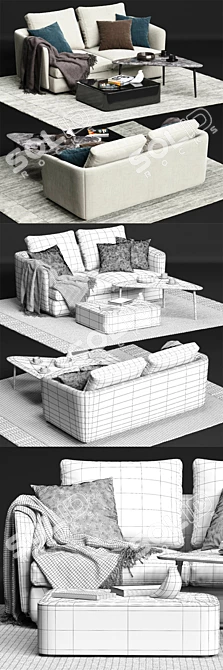 Molteni&C SLOANE Sofa 05: Sleek and Stylish Seating Solution 3D model image 3