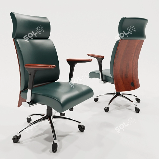 Elegant and Ergonomic Office Chairs 3D model image 2