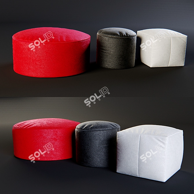 Stylish Ottoman Seating: Variety of Shapes, Sizes & Colors 3D model image 1