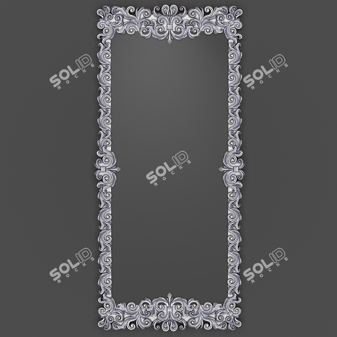 Antique Silver Coated Mirror 3D model image 1