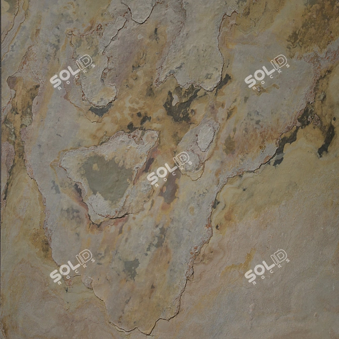 Autumn Slate Veneer Sheet: Natural Stone, Flexible, Lightweight 3D model image 1