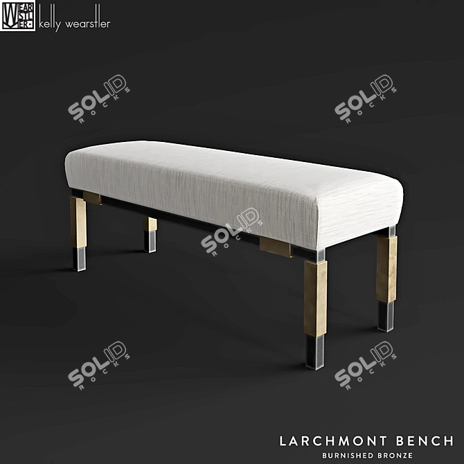 Modern Elegance: Kelli Wearstler Larchmont Bench 3D model image 1