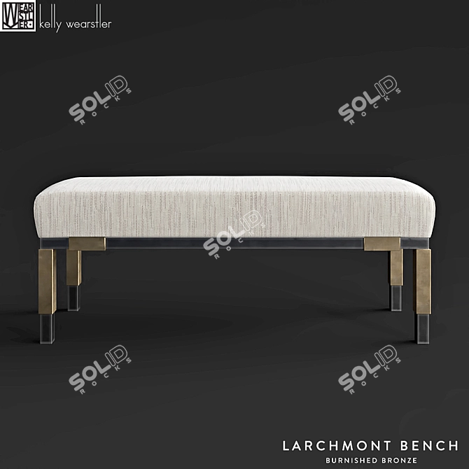 Modern Elegance: Kelli Wearstler Larchmont Bench 3D model image 2