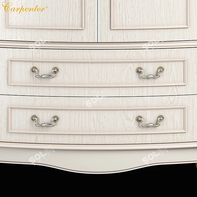 Modern Carpenter Wardrobe: 4-Door 2130x675x2150 3D model image 2