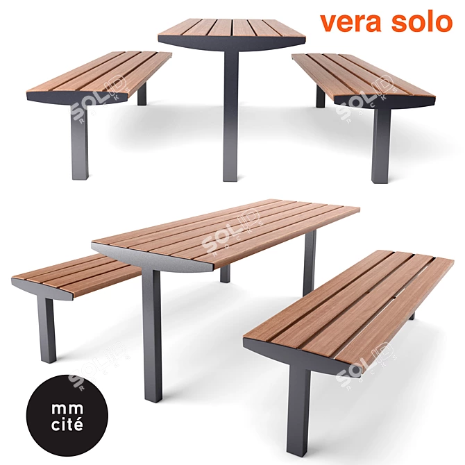 MMcite VERA SOLO: Stylish Table & Bench 3D model image 1