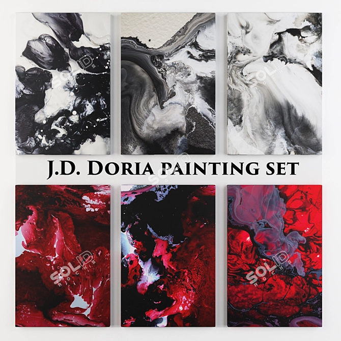 J.D.Doria Israeli Painting Set 3D model image 1