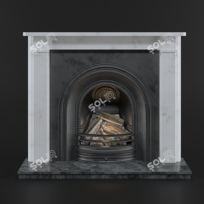 Elegant Victorian Fireplace 3D model image 1