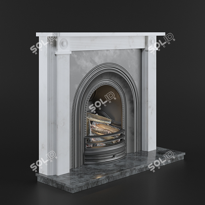 Elegant Victorian Fireplace 3D model image 2