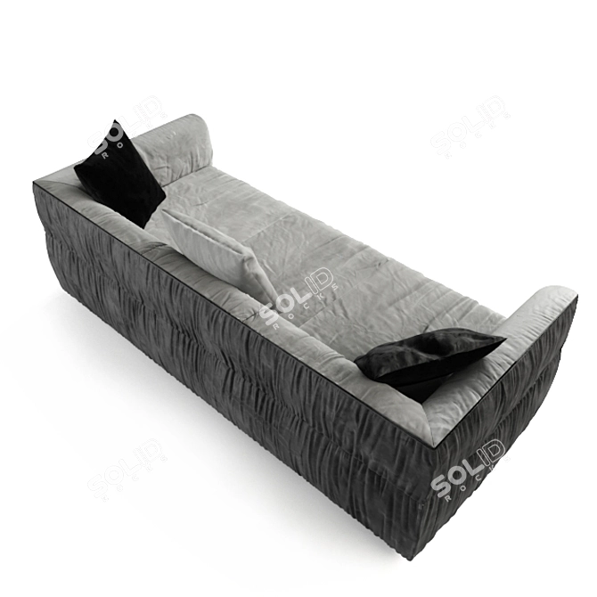 Title: Wooden Fabric Cheeze Sofa 3D model image 2