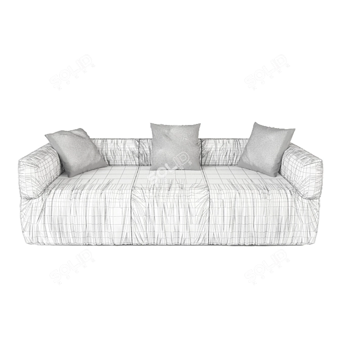 Title: Wooden Fabric Cheeze Sofa 3D model image 3