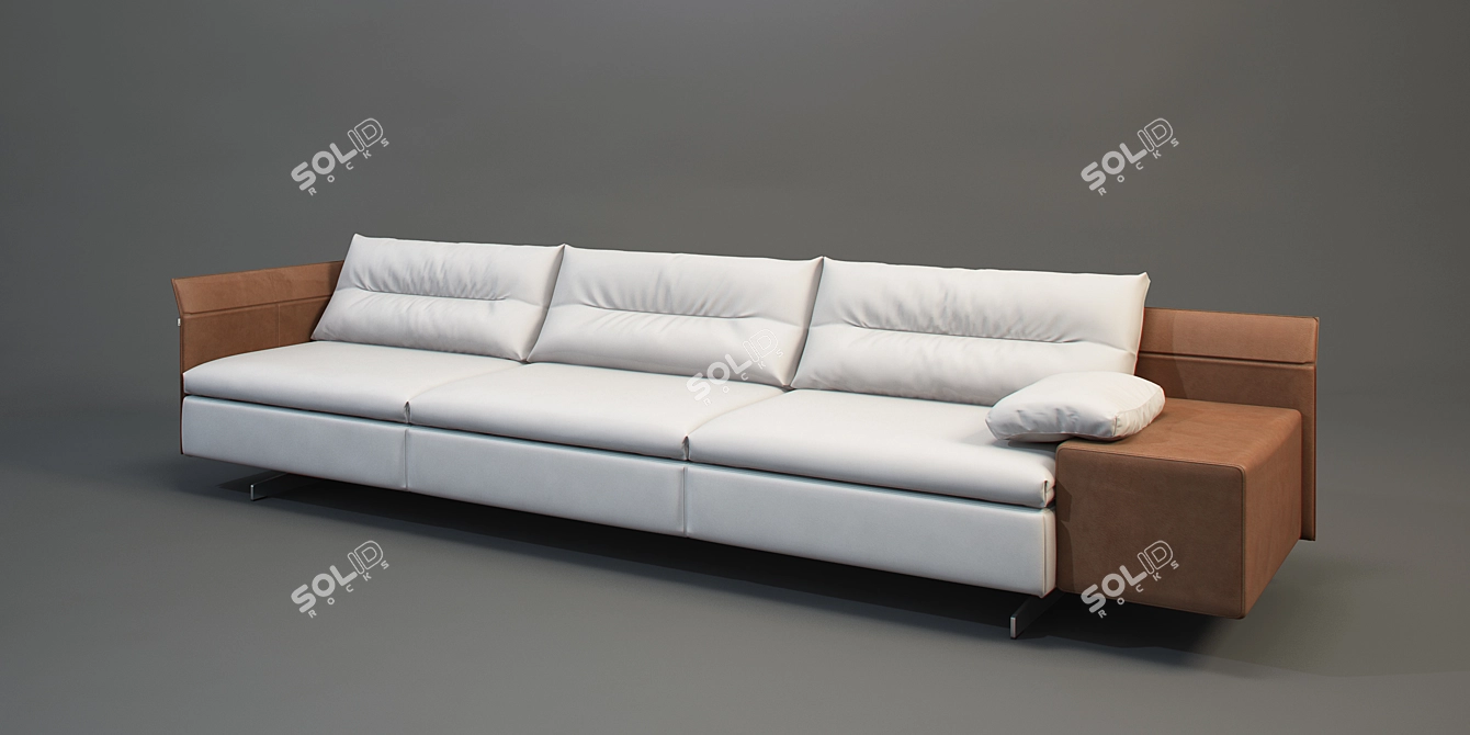 Elegant Grantorino 3-Seater Sofa 3D model image 2