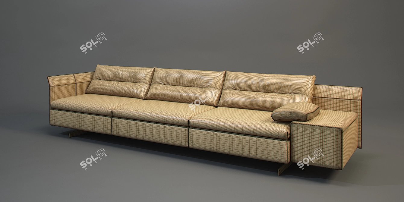 Elegant Grantorino 3-Seater Sofa 3D model image 3