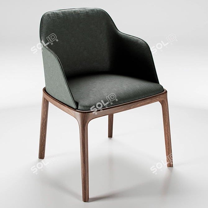 Elegant Grace Lounge Chair 3D model image 2