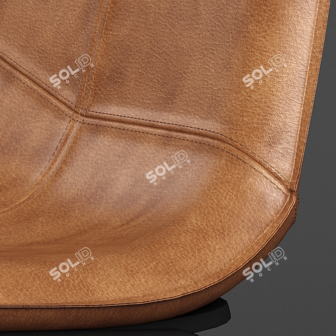 Modern Slope Leather Dining Set 3D model image 2