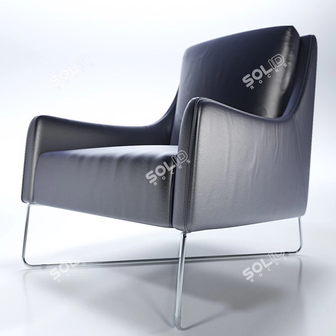 Natuzzi Agra Leather Chairs 3D model image 2