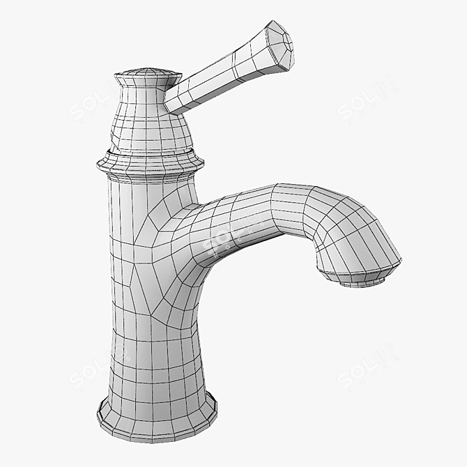 Sleek Square Faucet 3D model image 2