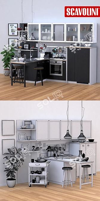 Diesel_Social_Kitchen: Innovative Kitchen Design by Scavolini 3D model image 3