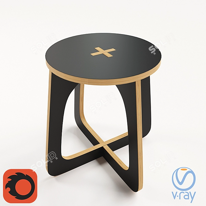 3D Plywood Chair 3D model image 1