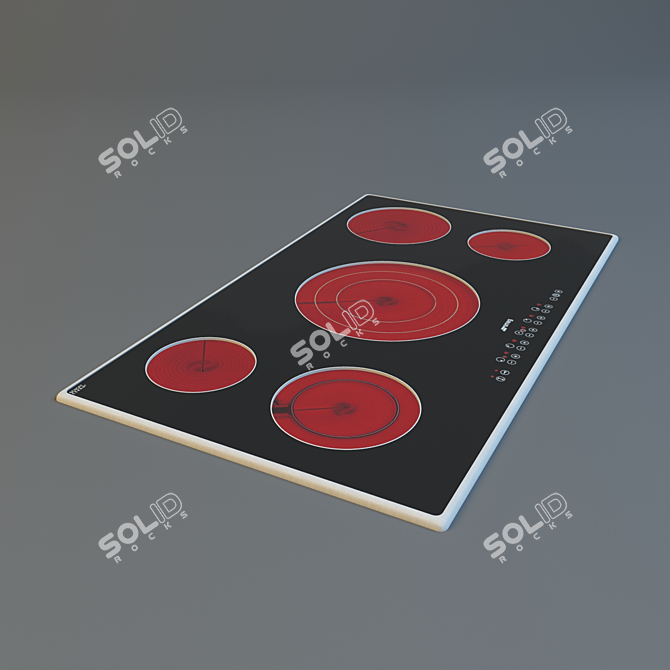 Sleek Smeg Ceramic Cooktop 3D model image 3