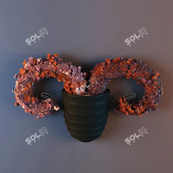 Menagerie Ram: Wall Vase with Braided Frame 3D model image 1