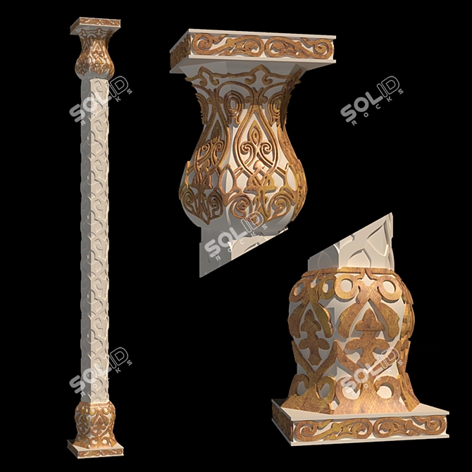 Arabic-Style Column: Masterpiece of Elegance! 3D model image 1