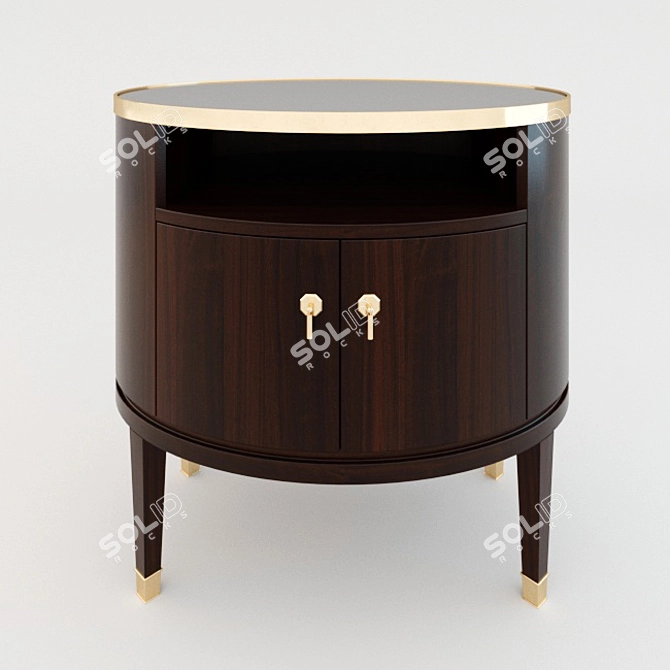 Elegant Walnut Pirouette Side Table 3D model image 2