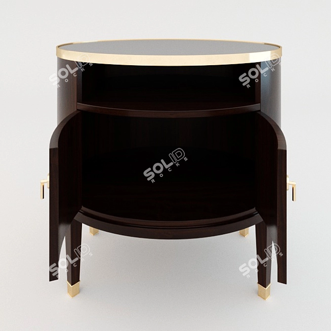 Elegant Walnut Pirouette Side Table 3D model image 3