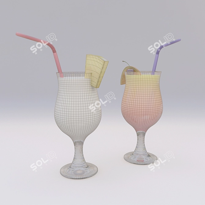 Tropical Cocktail Bundle: Pina Colada & Sex on the Beach 3D model image 3