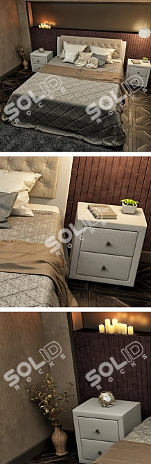 Title: Cameron Bed: Stylish and Unique 3D model image 2