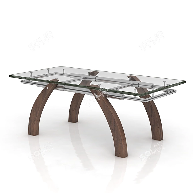 Elegant Wood Dinner Table 

(Translation: Элегантный деревянный обеденный стол) 3D model image 1