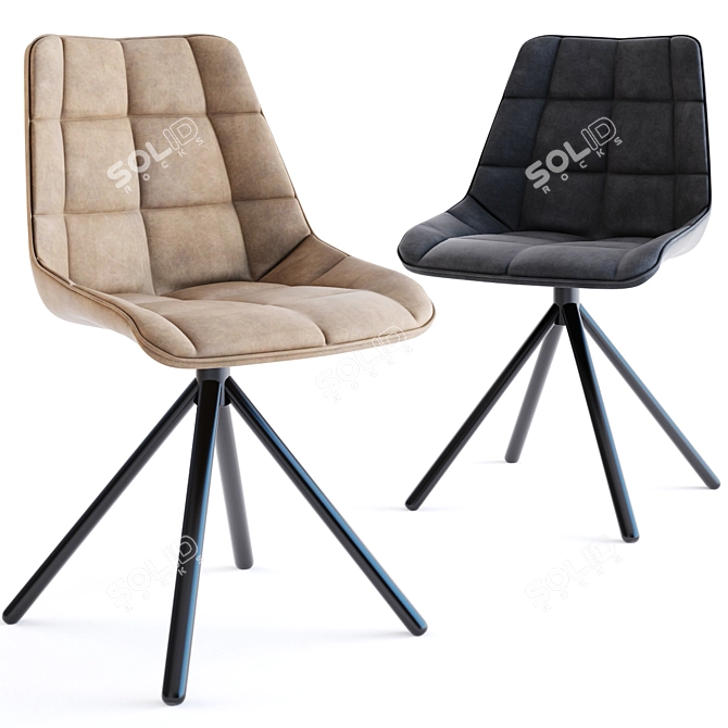 Elegant Antraciet Ella Chair 3D model image 1