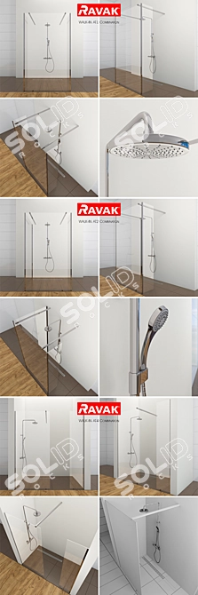 Title: RAVAK Walk-in Shower: Modern, Spacious & Versatile 3D model image 3