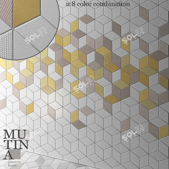 Textile-Inspired Tile Collection: Tex by Raw Edges 3D model image 1