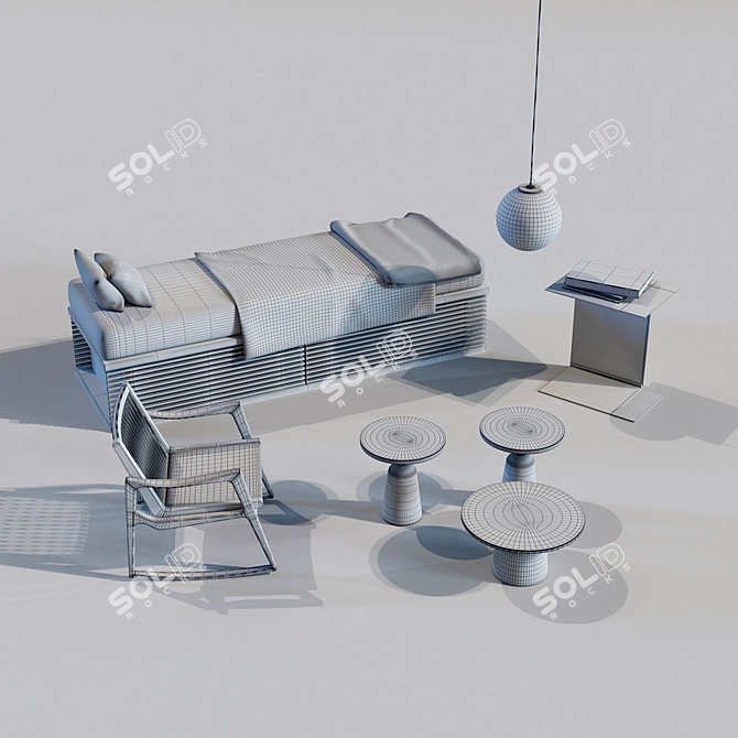 Modern Classic Furnishings Set 3D model image 3