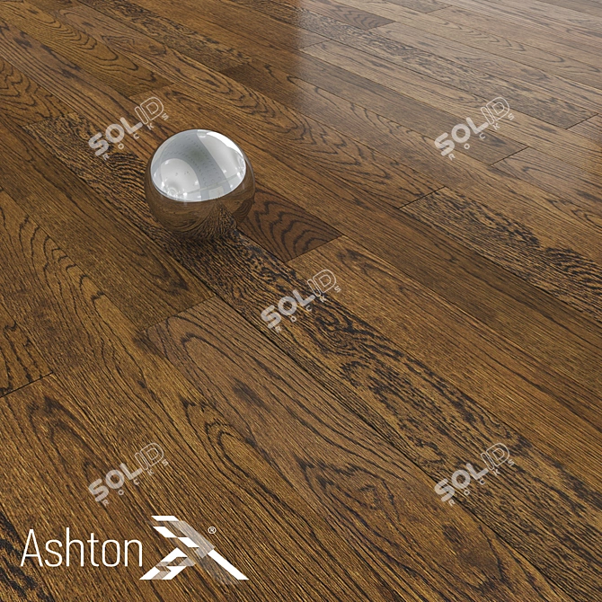 Ashton Oak Cambridge - Elegant Toned Lacquered Flooring 3D model image 1