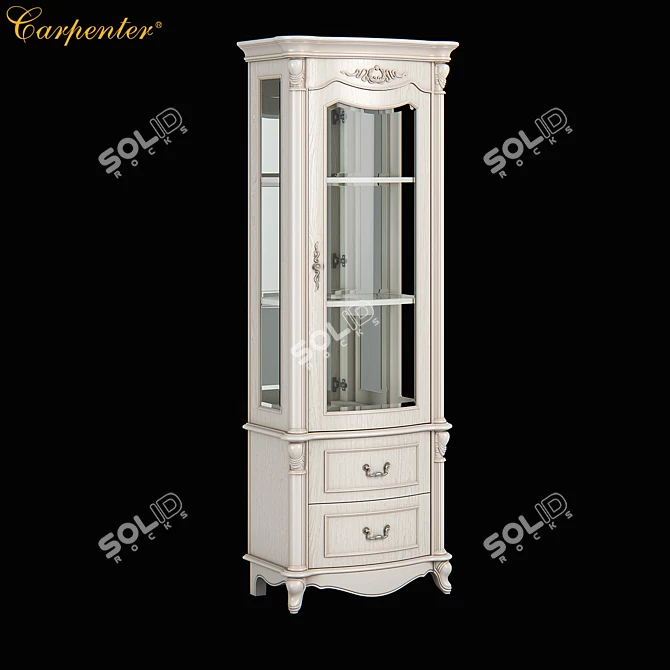 Elegant Carpenter Wine Cabinet 3D model image 1