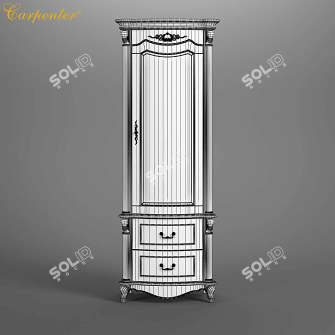 Elegant Carpenter Wine Cabinet 3D model image 3