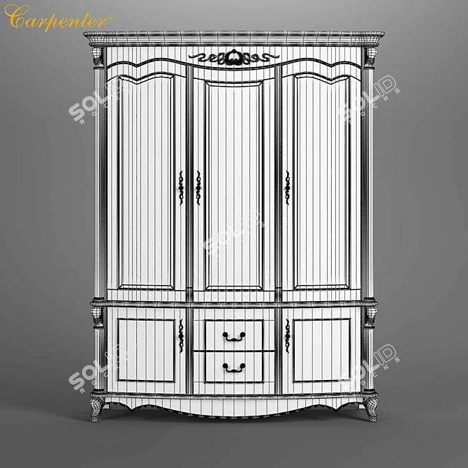 Carpenter Wine Cabinet: Elegant & Functional 3D model image 3