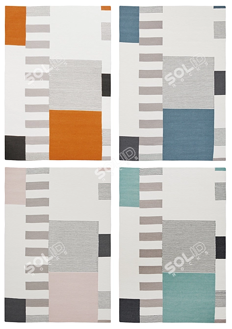 Modern Graphic Rugs Collection 3D model image 2