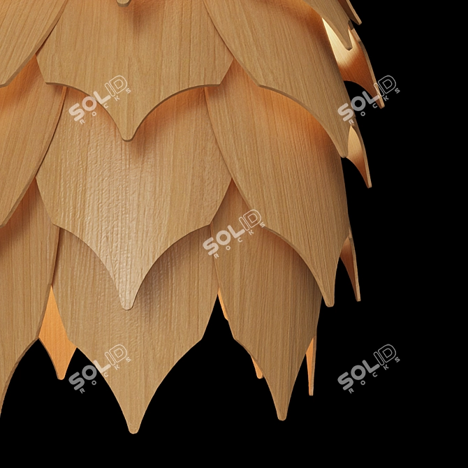 Modern Wood Pendant Lamp 3D model image 2