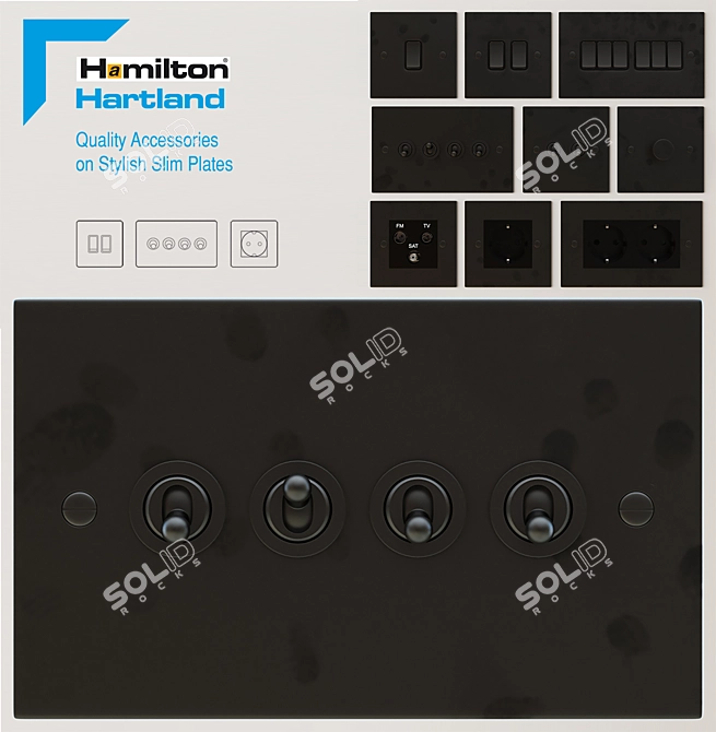 Hamilton Hartland Graphite Elekrofurnitura 3D model image 1