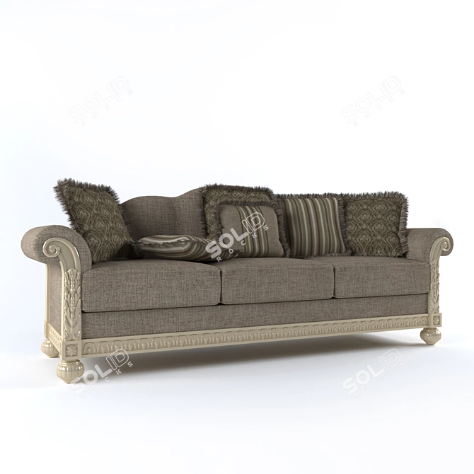 Elegant Classic Sofa 3D model image 1