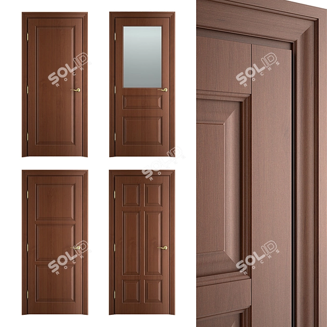 Elegance Collection: Massivstyle Interior Door 3D model image 1