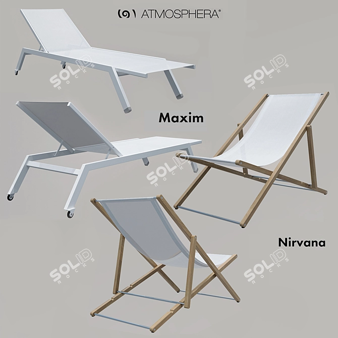 Relax in Style with Atmosphera Sun Loungers 3D model image 2