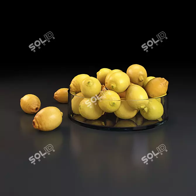 Vibrant Fruit Platter Display 3D model image 1